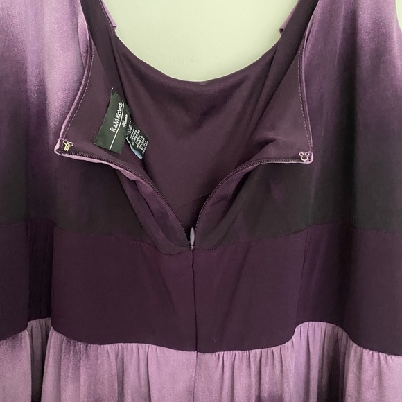 R&M Richards Maxi‎ Dress 22 Purple Ombre' Tie-Dye Sleeveless Y2K Baby Doll Boho - Picture 6 of 12